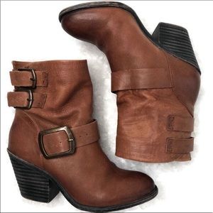 Lucky Brown leather booties- size 6.5